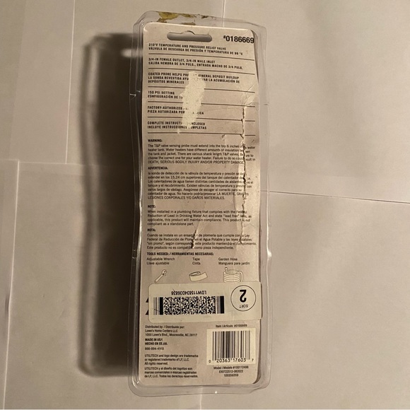Utilitech Universal T & P Relief Valve #0186669 - Picture 2 of 2